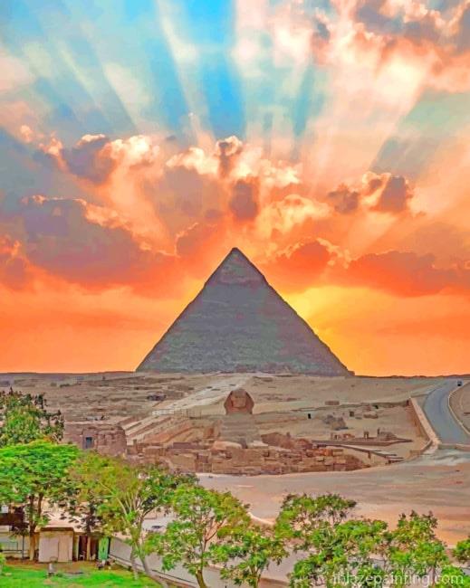 Sunrise At Great Sphinx Of Giza Pyramids Paint By Numbers.jpg