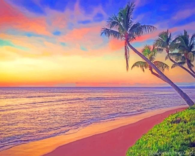 Palms Sea Sunset Landscapes Paint By Numbers.jpg