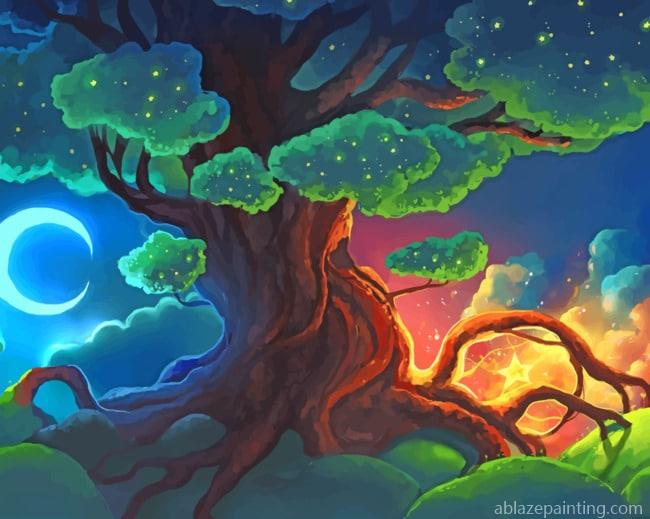 Magical Tree Fantasy Art Illustration Paint By Numbers.jpg