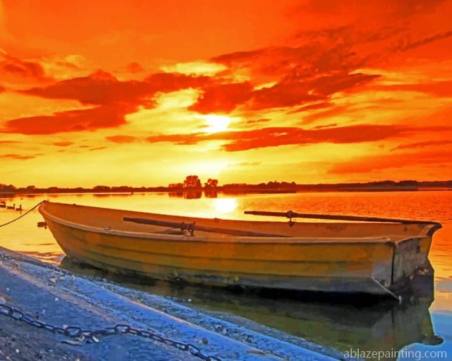 Old Skiff Sunset Landscapes Paint By Numbers.jpg
