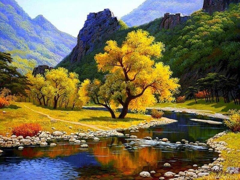 Streams And Distant Mountains Landscape Paint By Numbers.jpg