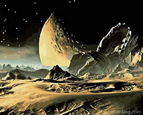 Crashed Spaceship In Mars Landscape Paint By Numbers.jpg