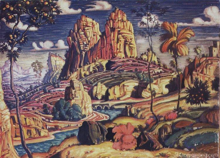 Memories Of Mantegna By Konstantin Bogaevsky Landscape Paint By Numbers.jpg