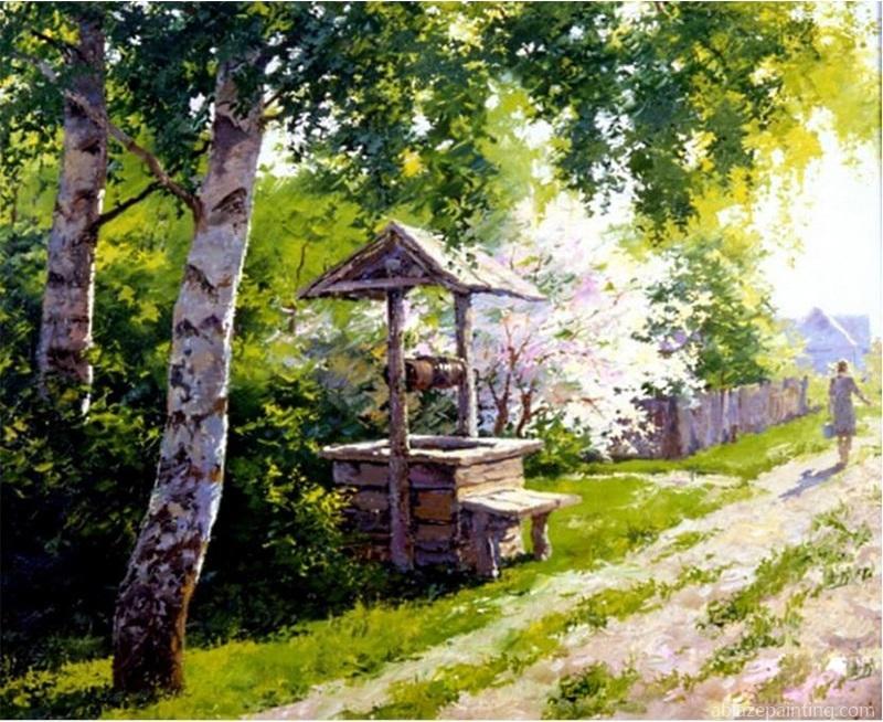 Well In A Garden Landscape Paint By Numbers.jpg