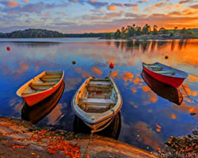 Boats In A Swedish Lake New Paint By Numbers.jpg