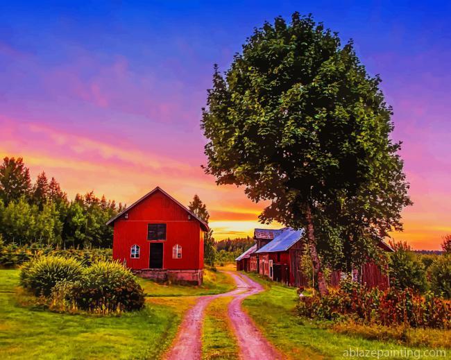 Farm House At Sunset New Paint By Numbers.jpg
