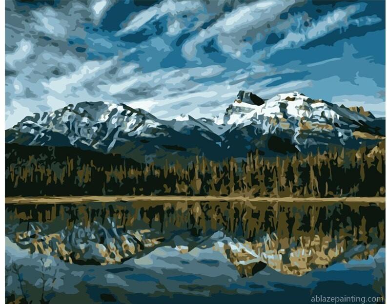 Snow Mountain Lake View Landscape Paint By Numbers.jpg