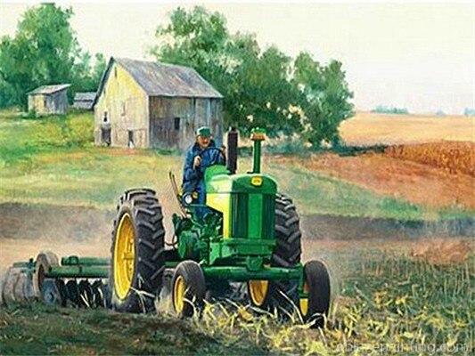 Farmer Plowing His Farm Landscape Paint By Numbers.jpg