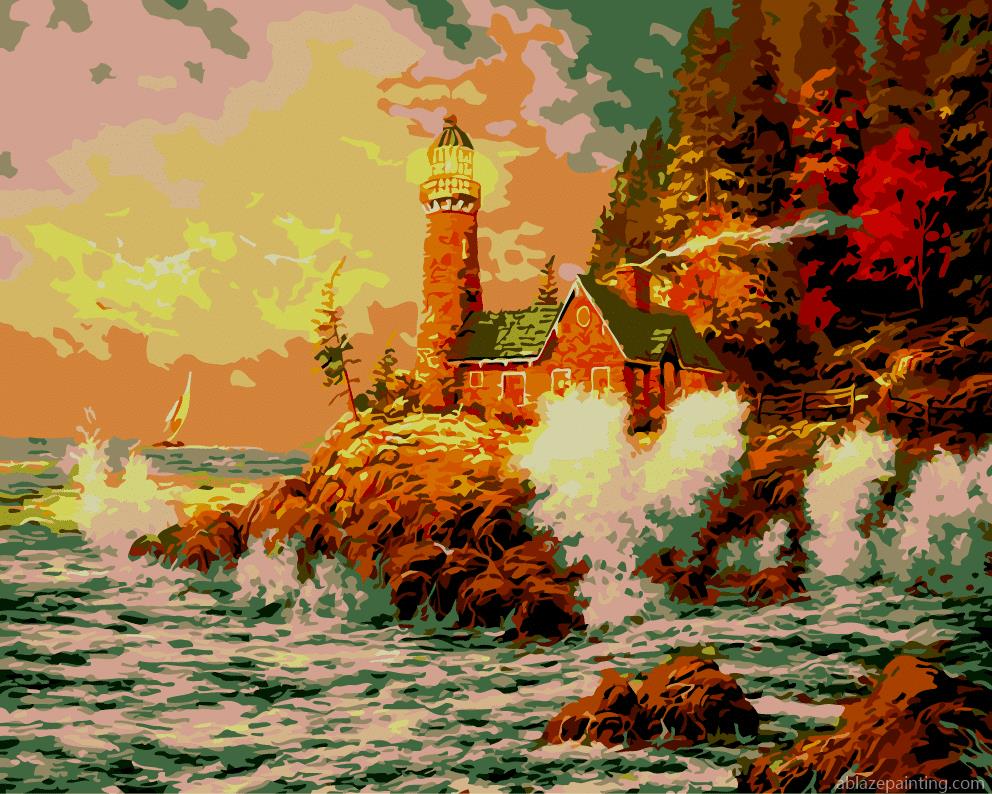 Lighthouse Forest Landscape Paint By Numbers.jpg