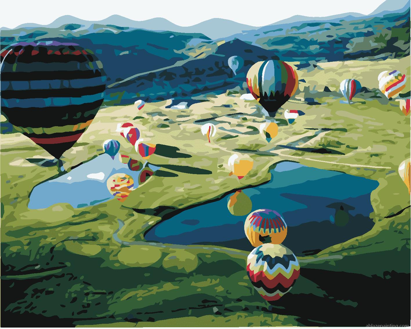 Sky Filled With Air Balloons Landscape Paint By Numbers.jpg