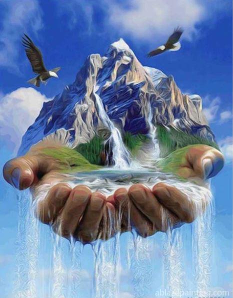 Hand Waterfall Landscape Paint By Numbers.jpg