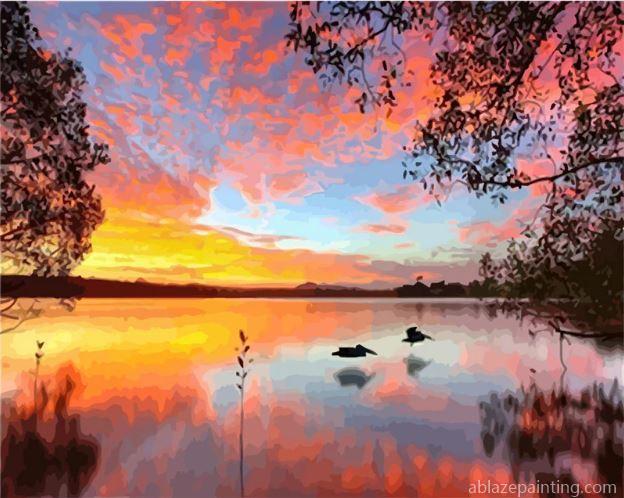Sunset In Lake Landscape Paint By Numbers.jpg