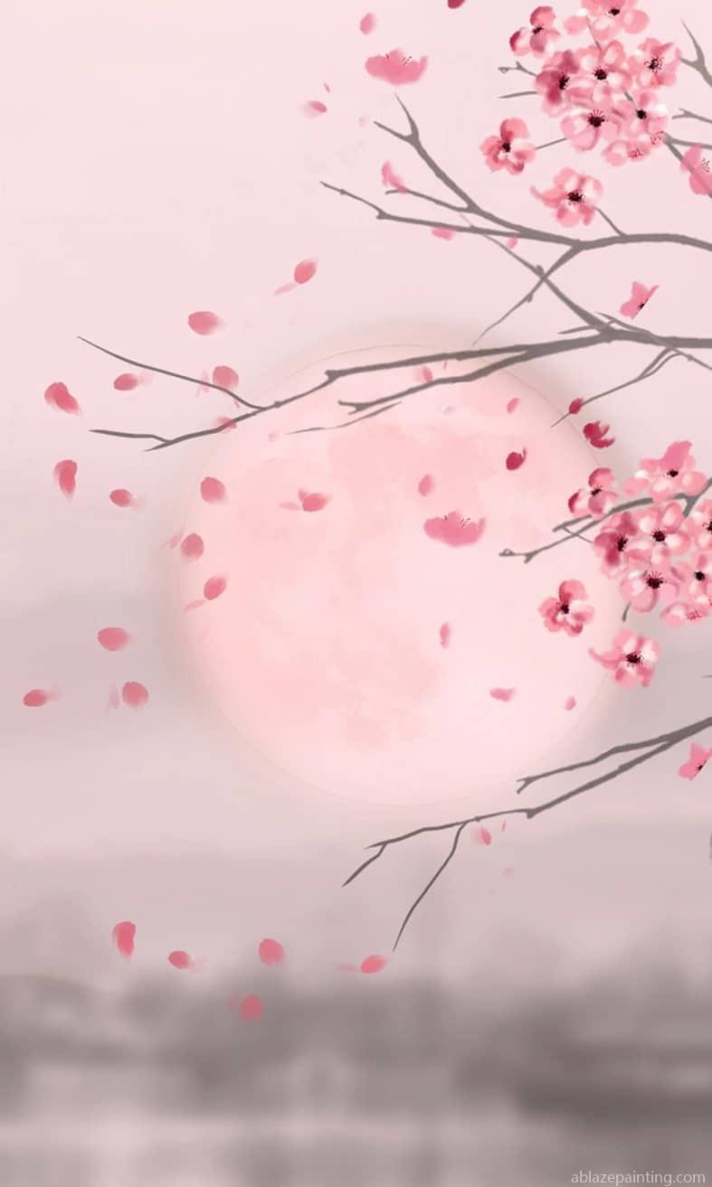 Moon And Cherry Blossom Landscape Paint By Numbers.jpg
