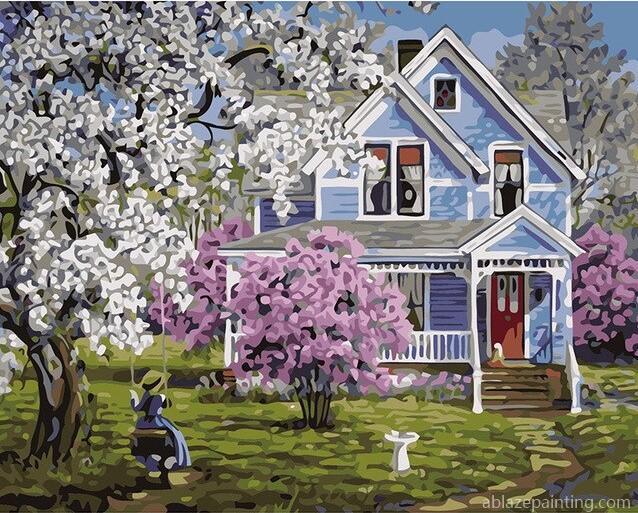 Spring Country House Landscape Paint By Numbers.jpg
