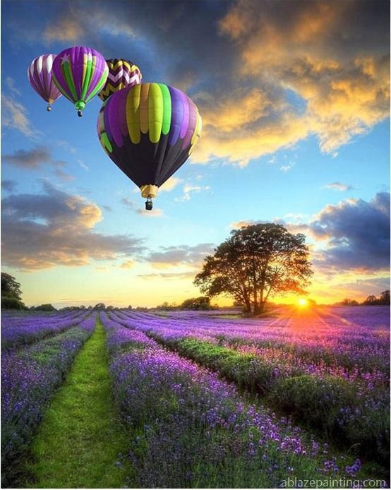 Air Balloon Lavender Field Landscape Paint By Numbers.jpg