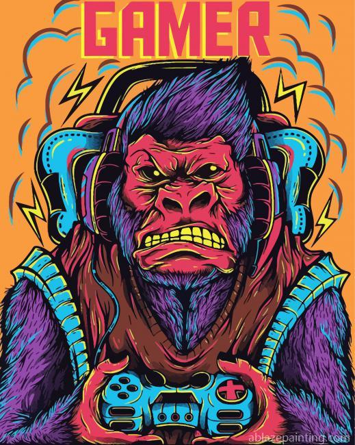 Gamer Monkey Pop Art Paint By Numbers.jpg
