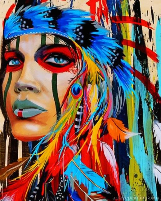 Native Indian Girl Pop Street Arts Paint By Numbers.jpg