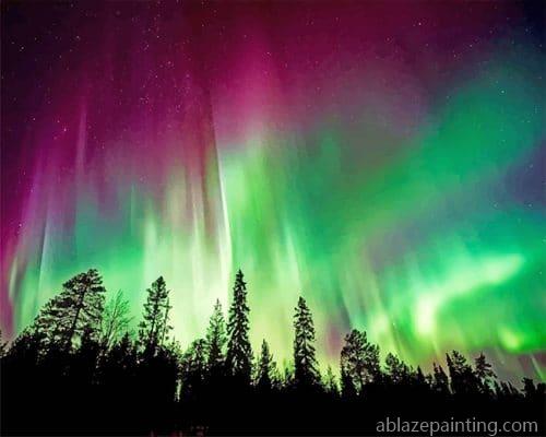 Aurora Borealis Trees Silhouette New Paint By Numbers.jpg