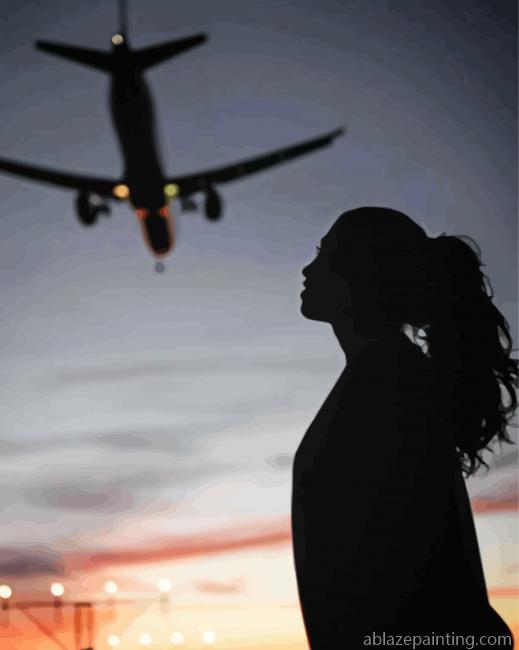 Airplane Girl Silhouette Paint By Numbers.jpg