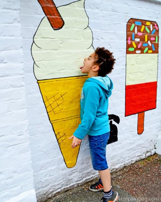 Child Licking Ice Cream Graffiti New Paint By Numbers.jpg