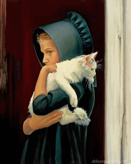 Amish Girl And Cat Paint By Numbers.jpg