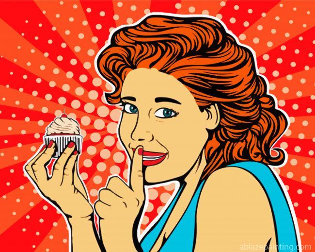 Pop Art Girl And Cake Paint By Numbers.jpg