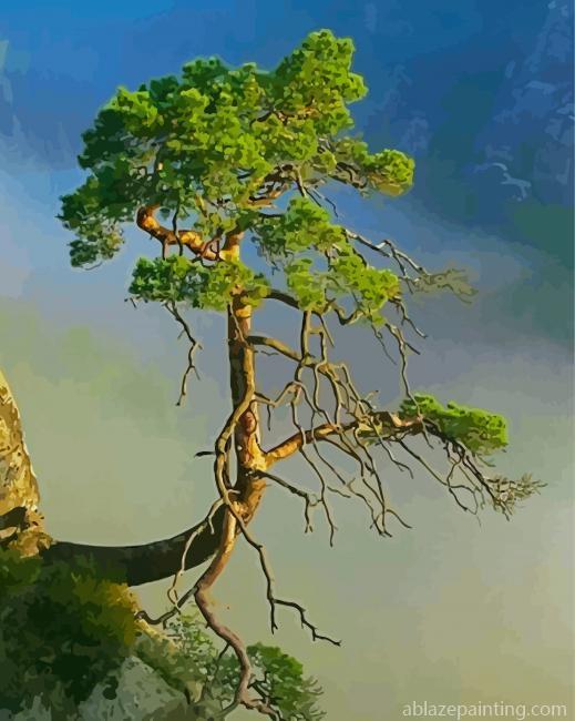 Tree On Cliff In Smokey Mountain Paint By Numbers.jpg