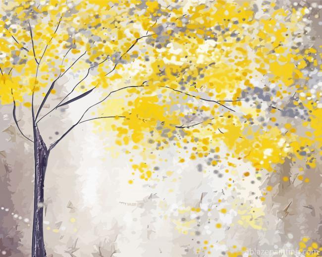 Yellow Grey White Tree Paint By Numbers.jpg