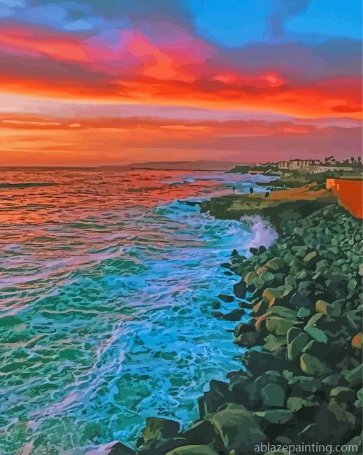 Beautiful Sunset At San Diego Cliffs Paint By Numbers.jpg