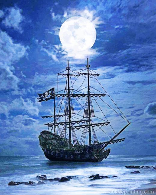 Pirate Ship Moonlight Paint By Numbers.jpg
