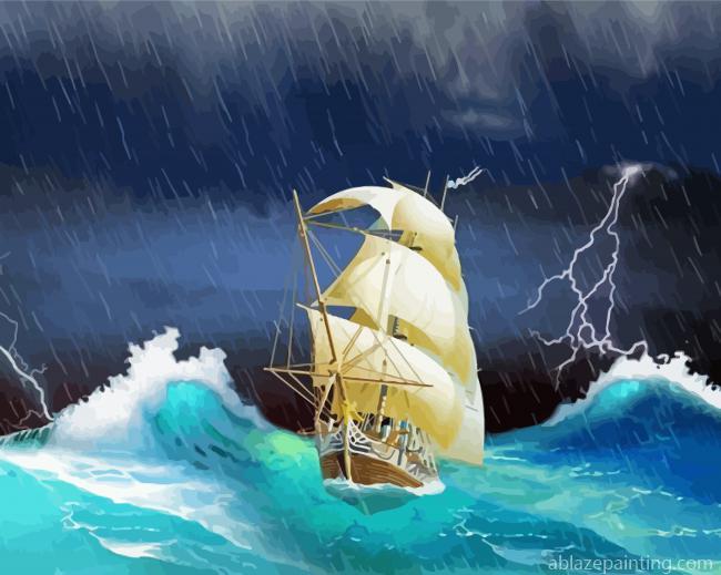 Wonderful Ship In Storms Paint By Numbers.jpg