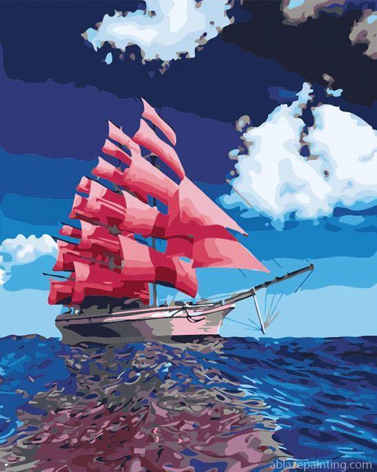 The Scarlet Ship Seascape Paint By Numbers.jpg