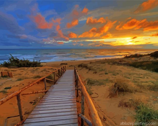 Sunset At Walkway To The Beach Paint By Numbers.jpg