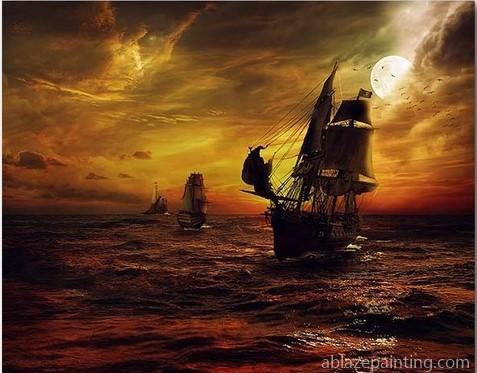 Pirate Ship Seascape Paint By Numbers.jpg