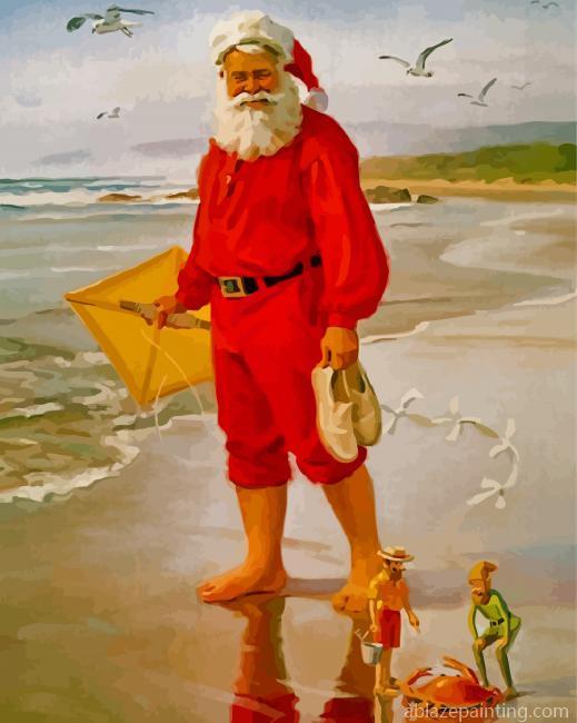 Santa Claus In Beach Paint By Numbers.jpg