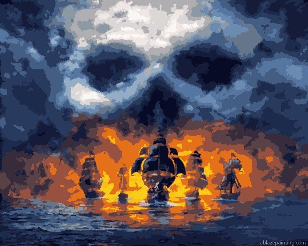 Pirate Ships At Sea Paint By Numbers.jpg
