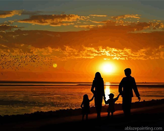 Family Beach Silhouette Paint By Numbers.jpg