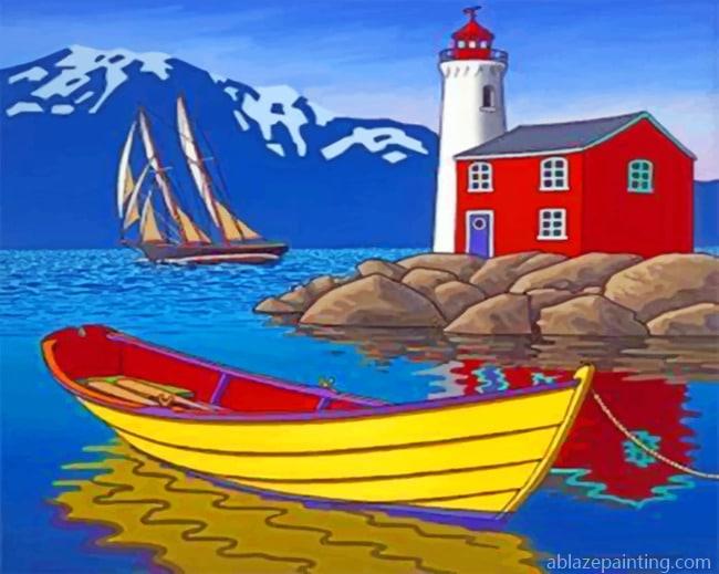 Lighthouse And Boat Seascapes Paint By Numbers.jpg