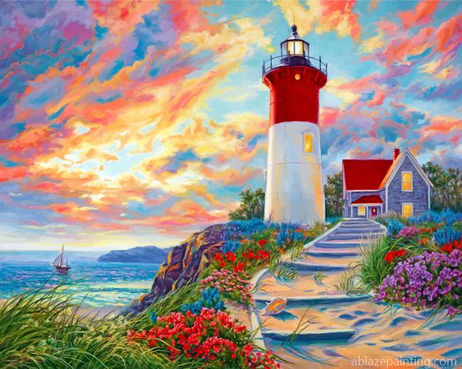 Lighthouse At Sunset Paint By Numbers.jpg