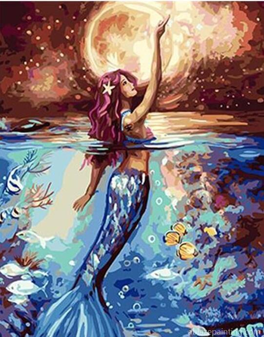 Mermaid Touching Moon Paint By Numbers.jpg
