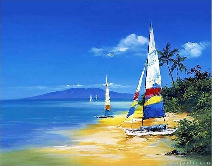 Sailboat Rest On Beach Seascape Paint By Numbers.jpg