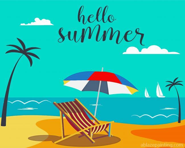 Hello Summer Tropical Beach Poster Paint By Numbers.jpg