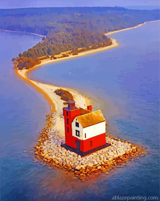 Vintage Round Island Lighthouse Paint By Numbers.jpg