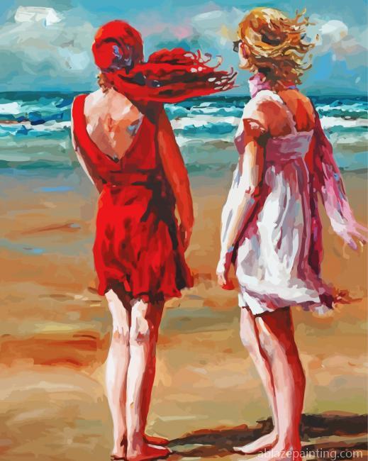 Ocean And Two Young Ladies Paint By Numbers.jpg
