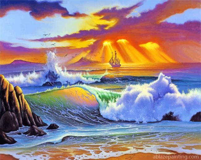 Ocean Wave At Sunset Paint By Numbers.jpg
