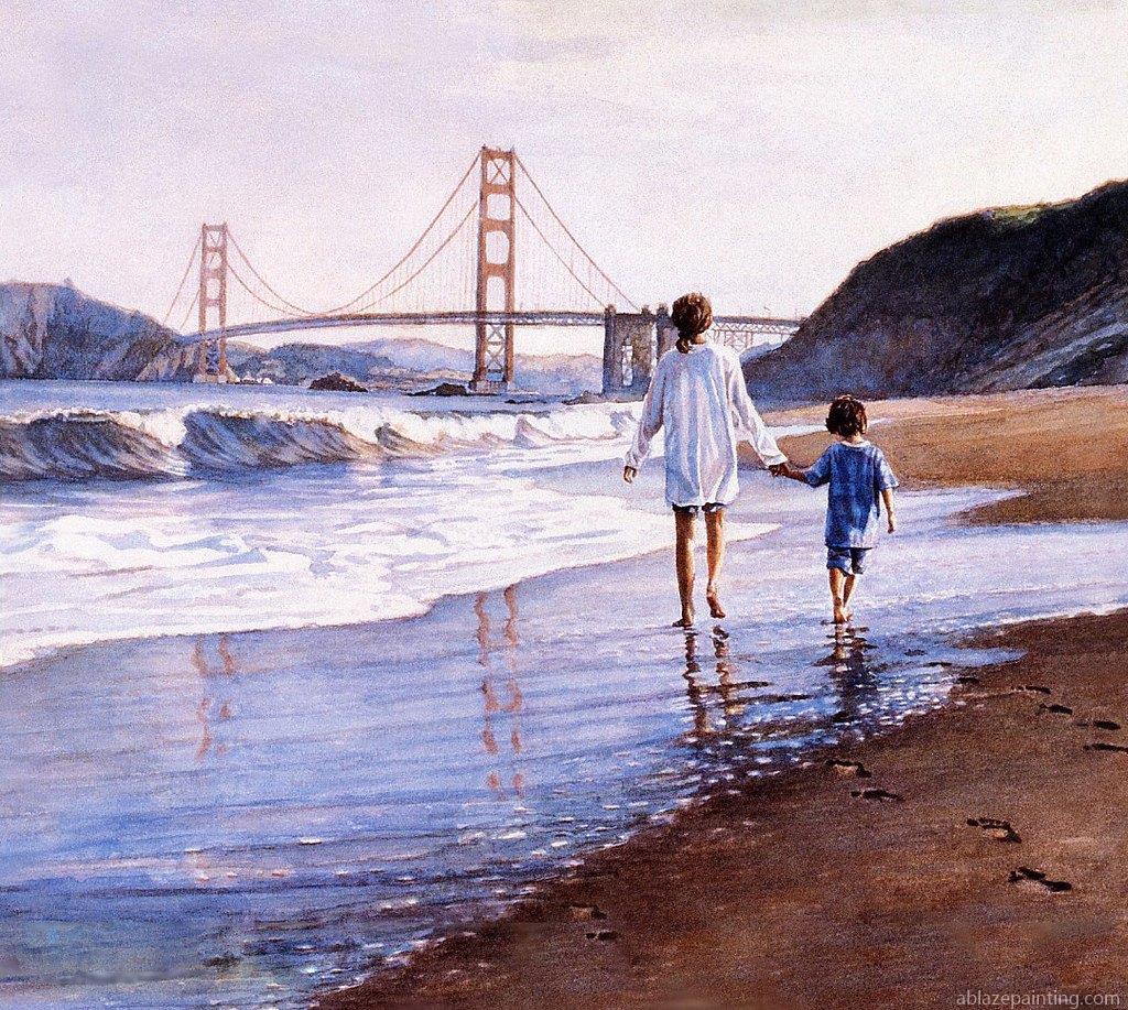 Mom And Son At Baker Beach Paint By Numbers.jpg