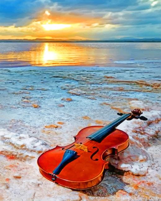 Violin On The Beach Music Paint By Numbers.jpg