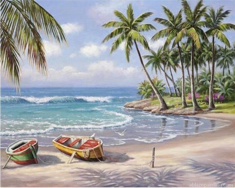 Tropical Beach Boats Paint By Numbers.jpg