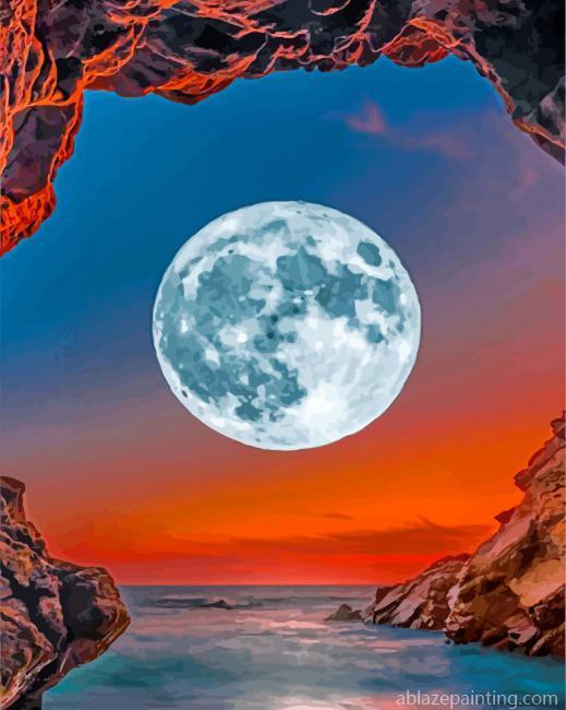 Full Moon Sunset Beach Paint By Numbers.jpg