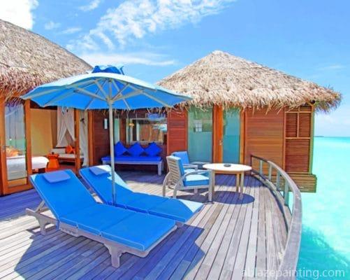 Maldives Resort Cabins Paint By Numbers.jpg
